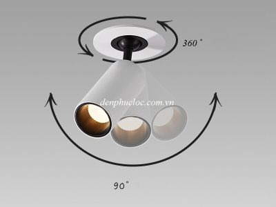 Đèn âm trần xoay 360 chiếu điểm mini cao cấp